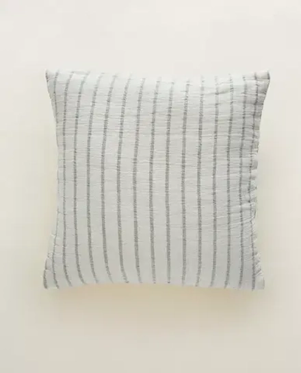 ZARA HOME ДЕТСКАЯ МУСЛИНОВАЯ НАВОЛОЧКА В ПОЛОСКУ, ЗЕЛЕНЫЙ