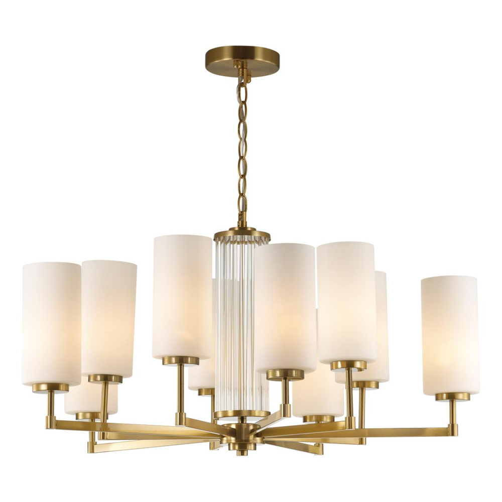 4990/10 HALL ODL23 637 матов. золотой/белый/стекло Люстра E27 10*40W KASALI