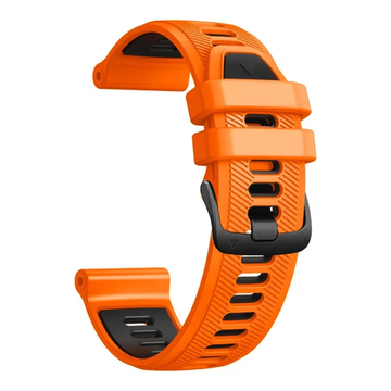 Ремешок силиконовый для Garmin Forerunner 970 / 965 / 955 / 745 (Оранжевый Черный)