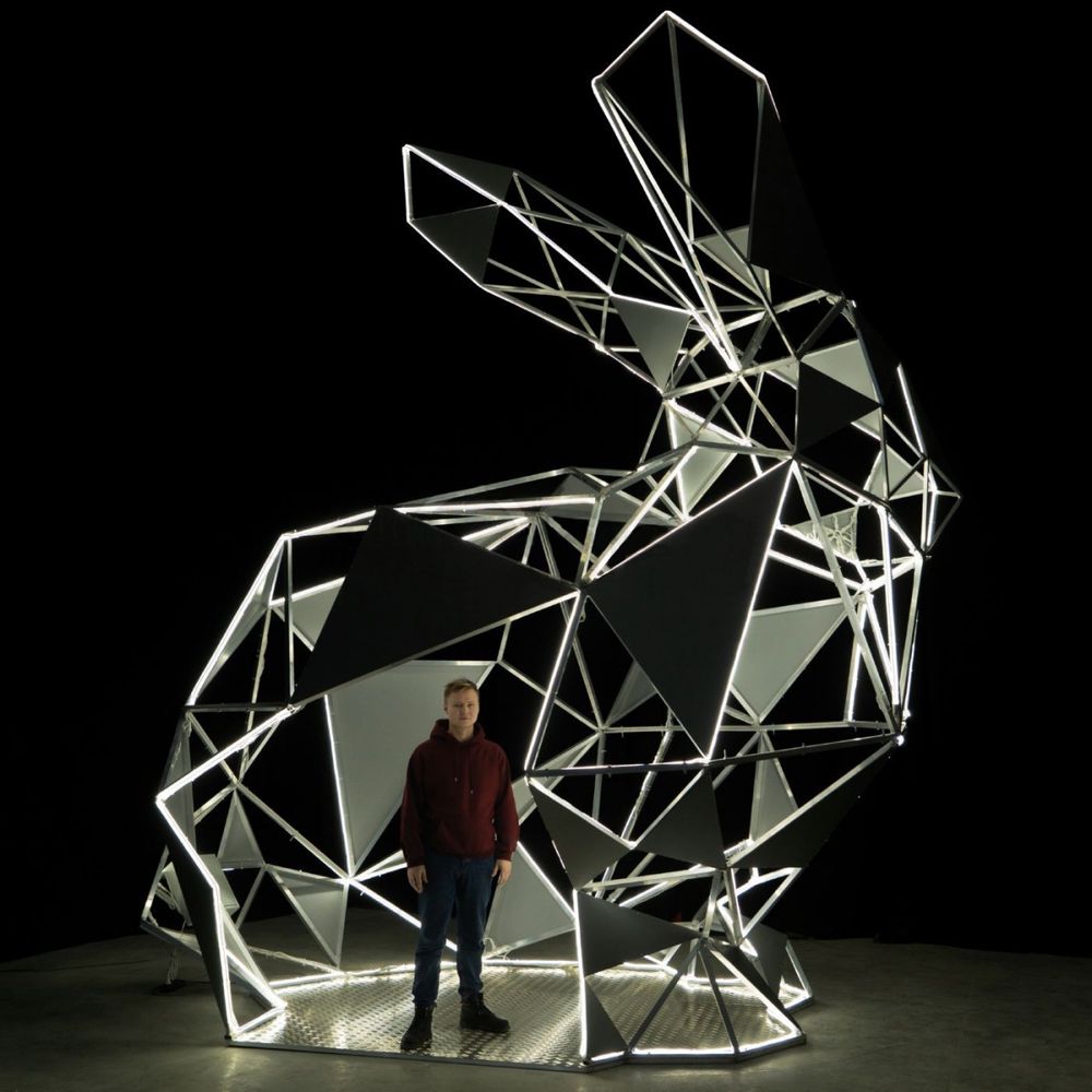 полигональный светодиодный Заяц большой