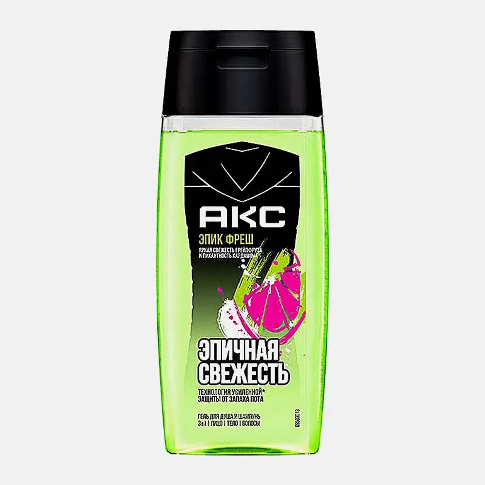 Гель для душа и шампунь Акс 3в1 Эпик Фреш 100мл