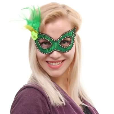 Маска карнавальная «Загадка», микс (зеленый/золото)