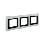 Рамка из натурального стекла,"Avanti", светло-серая, 3 поста (6 мод.)