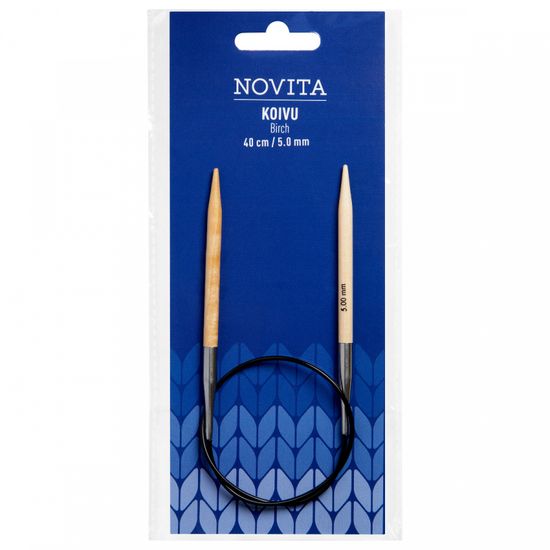 Спицы Novita 5,0 мм укороченные березовые на леске 40 см