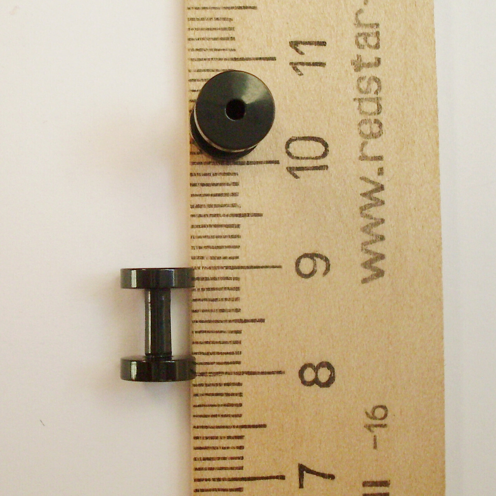 Тоннель диаметр 2,5 мм для пирсинга ушей (медицинская сталь). Титановое покрытие 1 пара