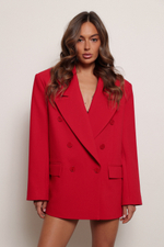 Жакет двубортный красный