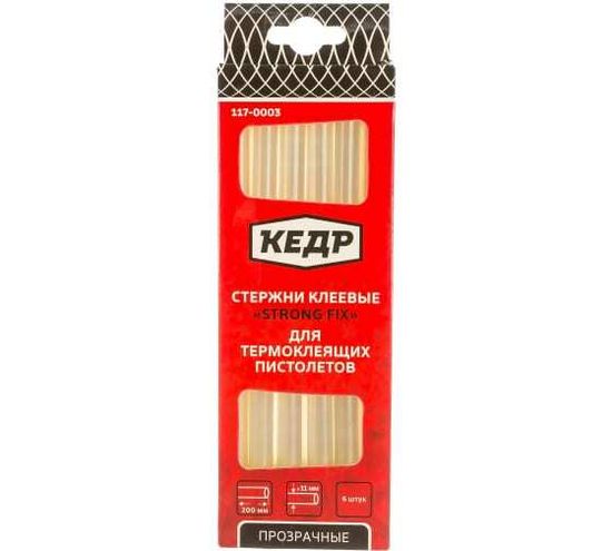 Стержни для термокляещего пистолета КЕДР 11,2х200мм 117-0003 уп 6 шт