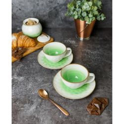 Чайная пара 240 мл d 10 см h5 см зеленая фарфор "The   Eco" P.L. Proff Cuisine [1]