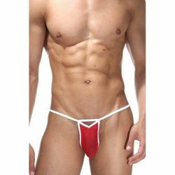 Мужские трусы стринги красные полупрозрачные La Blinque LB15169