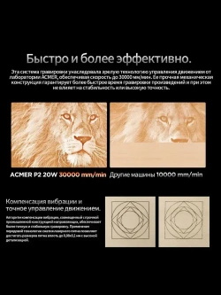 ACMER P2 33W лазерный гравер и гравировальный станок по металлу, дереву, коже, с лазерной резкой, для DIY и производства