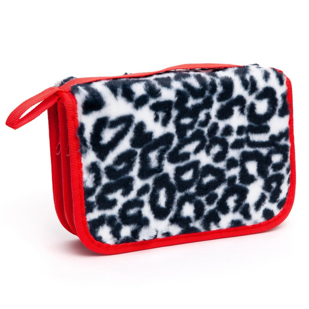 Пенал 2 отделения Alingar, искусственный мех, молния, 115 х 190 мм, "Леопард", леопардовые пятна