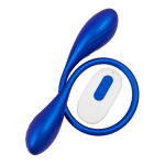 Синий двусторонний вибратор с управлением через приложение 46см ToyFa L'eroina Agamien 565003