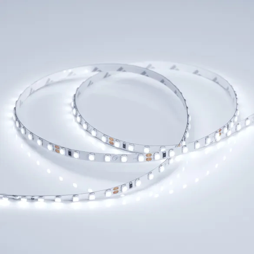 Светодиодная лента RT 2-5000 24V Cool 8K 5mm 2x (3528, 600 LED, LUX) (Arlight, 9.6 Вт/м, IP20) 015650