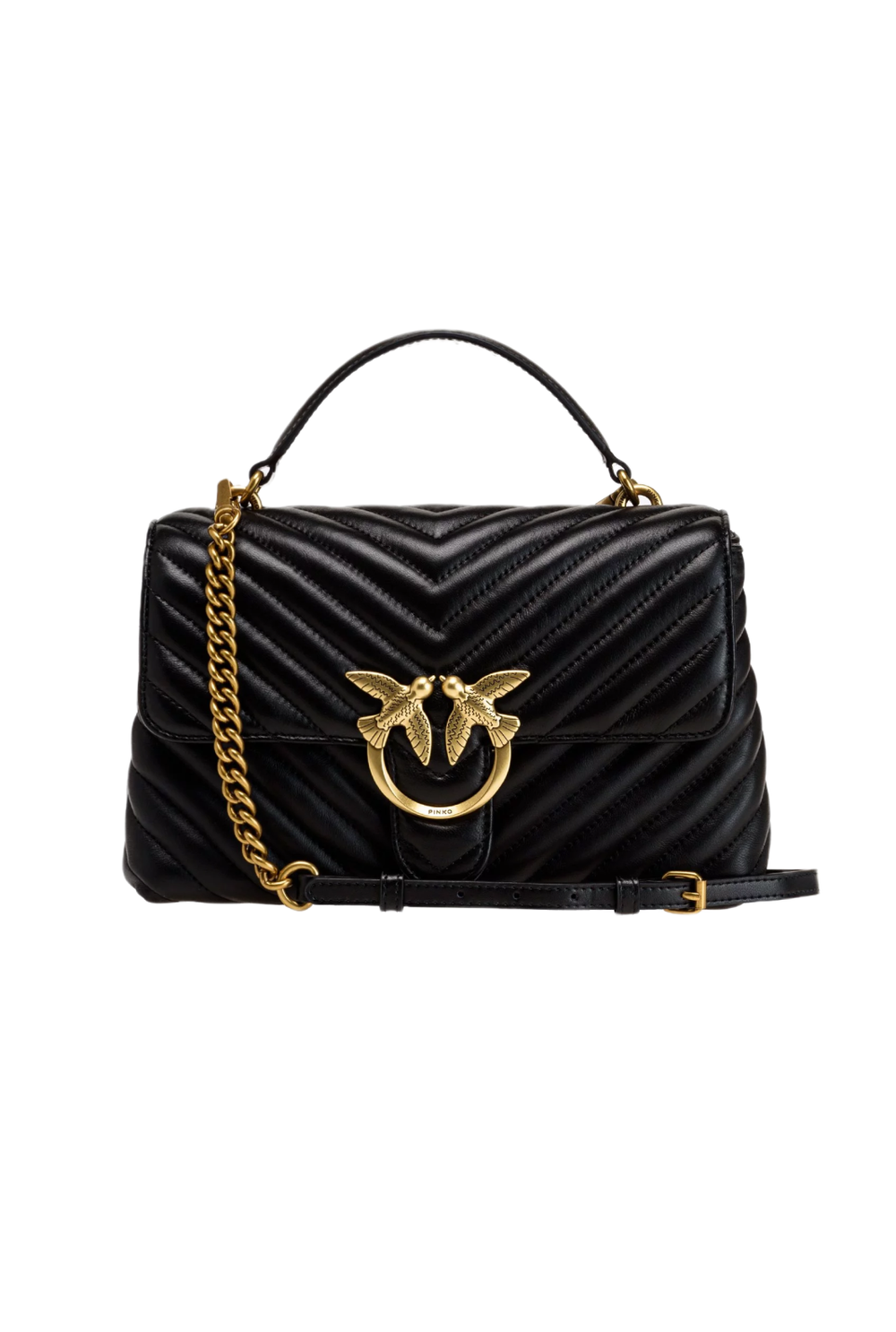 LADY LOVE BAG PUFF CHEVRON - black-old gold