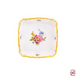 Салатник квадратный Queen's Crown Мейсенский букет 19см
