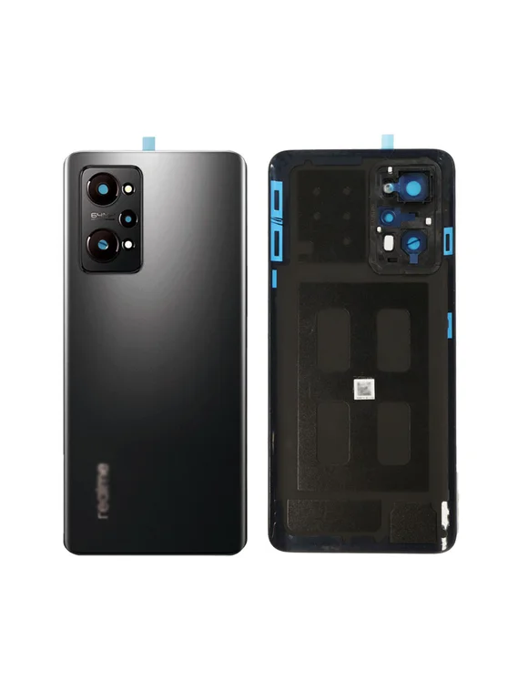 Задняя крышка для Realme GT NEO 2 черная (Black) со стеклом камеры