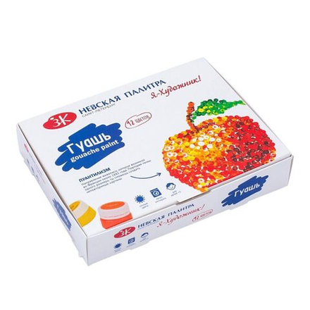 Гуашь 12цв 240мл Я-Художник !