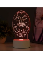 Светильник 3D ночник RISALUX «Слоненок», LED RGB, от сети, 1
