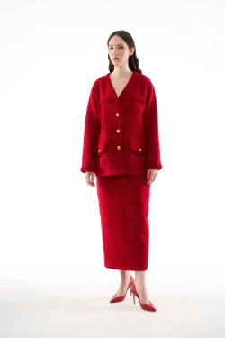 Жакет-тулуп красный