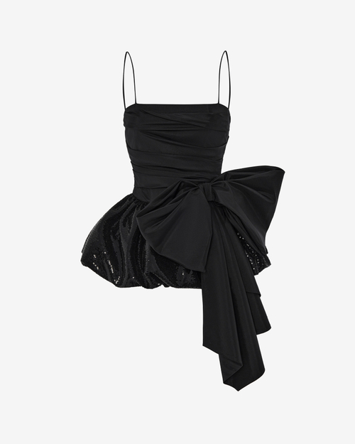 Топ корсетного типа из пайеток и тафты