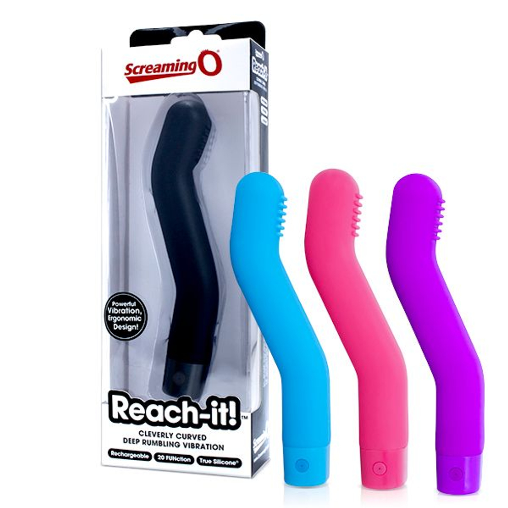 Изогнутый вибратор Reach It Charged Vibe - 17 см. (Цвет: разноцветный)
