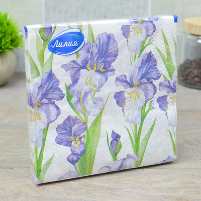 Салфетки 33*33см 20 листов 2-слойные "Магия ирисов"