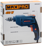 MAX-PRO Дрель электрическая 450 Вт, 0-2700об/мин, ключевой патрон 0,8-10мм, 1,2 кг, резиновые вставки, кор. 85051