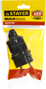 STAYER MAXElectro, черная, 16 А/220 В, 1300 Вт, прямая вилка (55160-B)