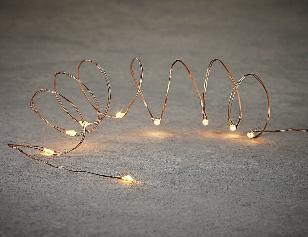 Гирлянда на батарейках (3м.) на проволоке желтый MZ001-3-3Y