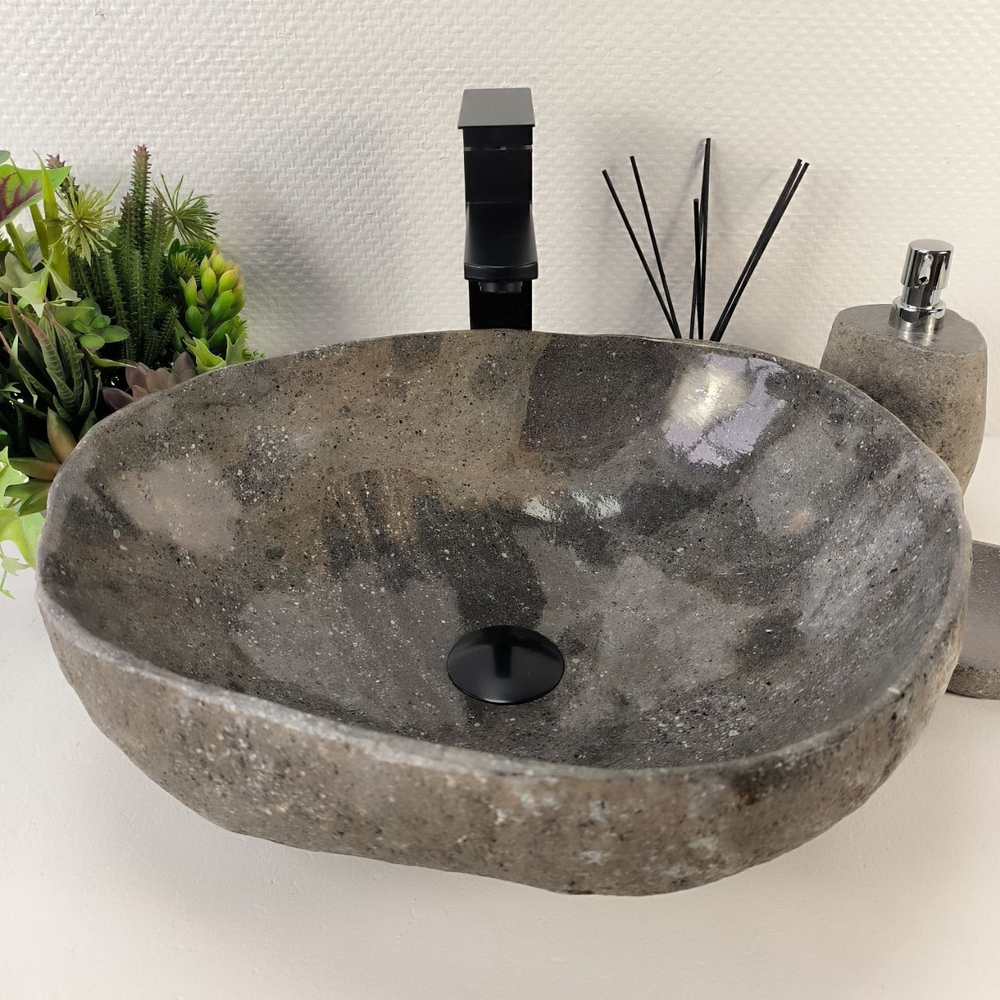 Каменная раковина из речного камня RS-05143 (46*40*15) 0861 из натурального камня