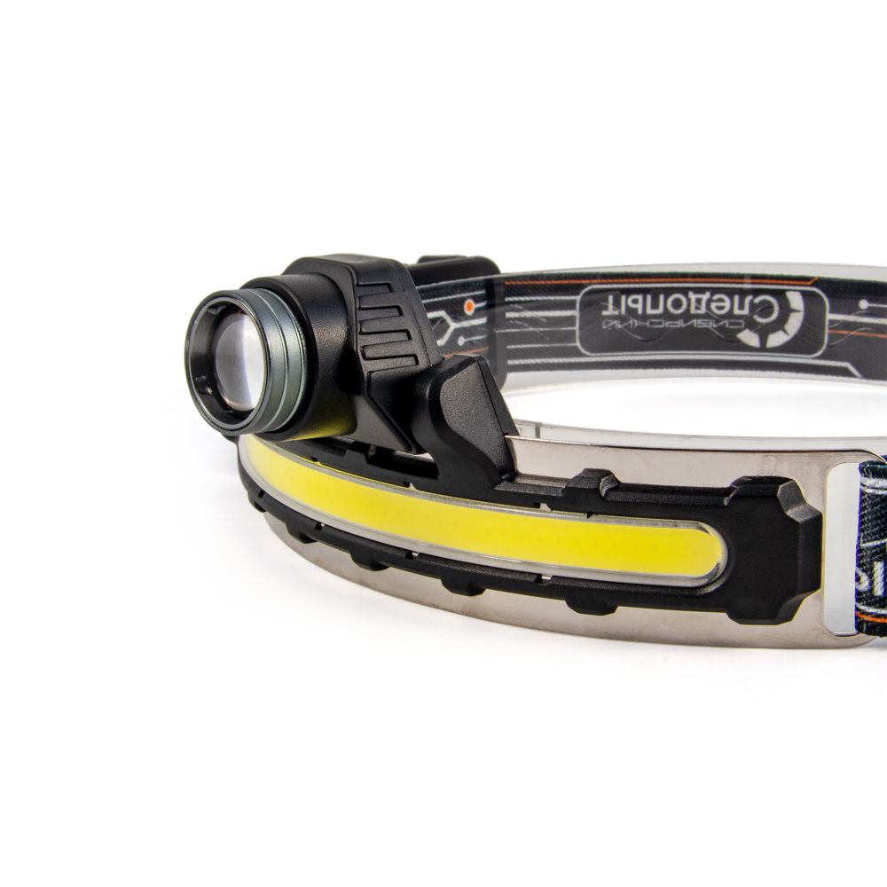 Фонарь налобный &quot;СИБИРСКИЙ СЛЕДОПЫТ-FLOODLIGHT&quot;, 1 LED+1 COB, аккум.1x2000mAh/100/