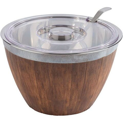 Салатник с охлаждением;пластик,сталь нерж.;3л;D=26,H=16см;тем.корич.,металлич. (Цвет: темно-коричневый)