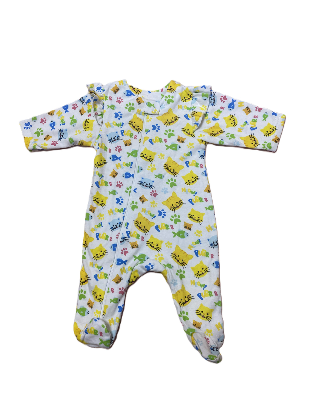 Комбинезон №4 на молнии с крылышками на девочку из интерлока с закрытыми ножками (100% хлопок) на рост 56 ,62см