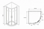 Душевой уголок ABBER Schwarzer Diamant AG01080 80x80 стекло прозрачное/профиль хром