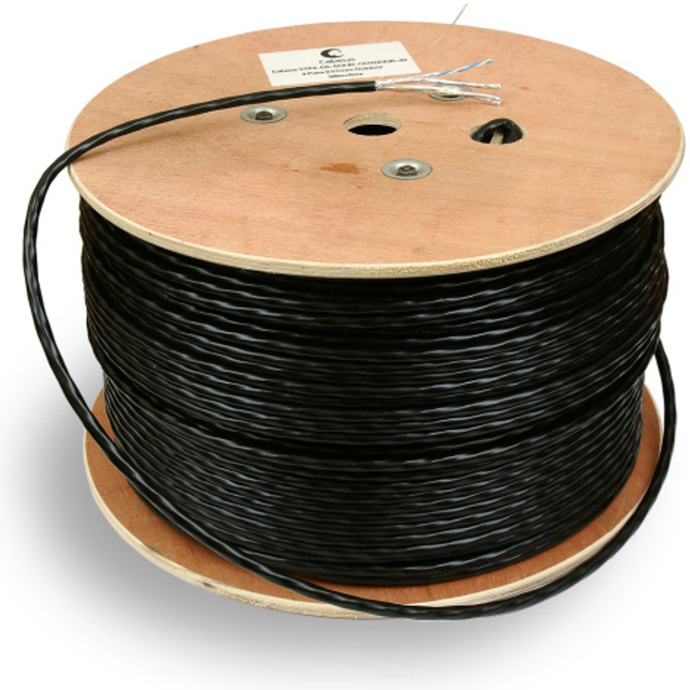 Кабель витая пара U/FTP 6a кат. 4 пары Cabeus STP-4P-Cat.6a-SOLID-OUT-LSZH-UV