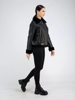 Дубленка зимняя натуральная короткая пилот авиатор