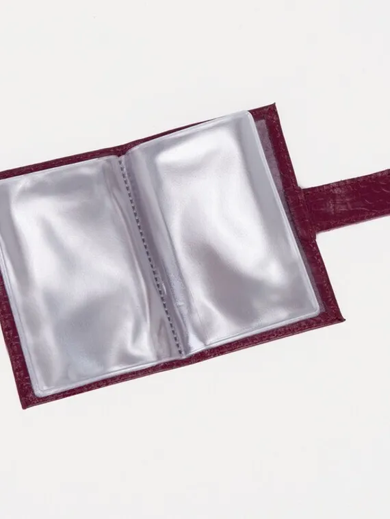 Визитница на кнопке, цвет лиловый