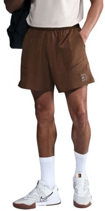 Мужские теннисные шорты Nike Court Advantage Dri-Fit 6in Tennis - cacao wow/белый