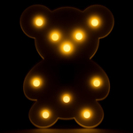 Ночник Мишка на бат. 25,5см 4 цвета микс пакет