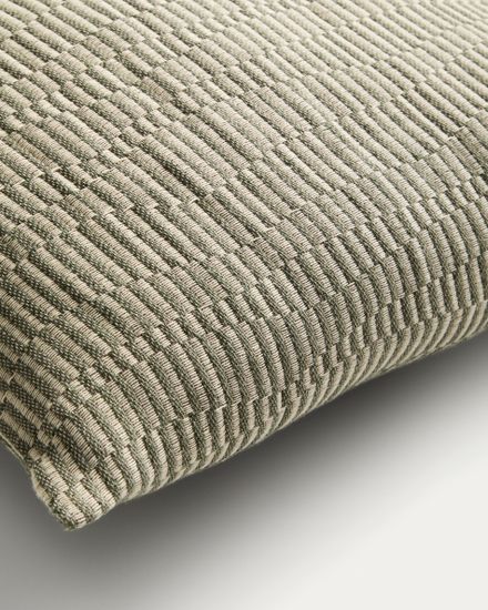 Чехол для подушки Nerel из жаккардовой ткани из хлопка и льна зеленого цвета, 50 x 50 см