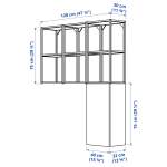 Книжный шкаф - IKEA ENHET, 120х32х150 см, антрацит/серый, ЭНХЕТ ИКЕА