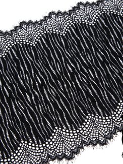 03-190 Кружево эластичное 20 см, зебра, черный 170