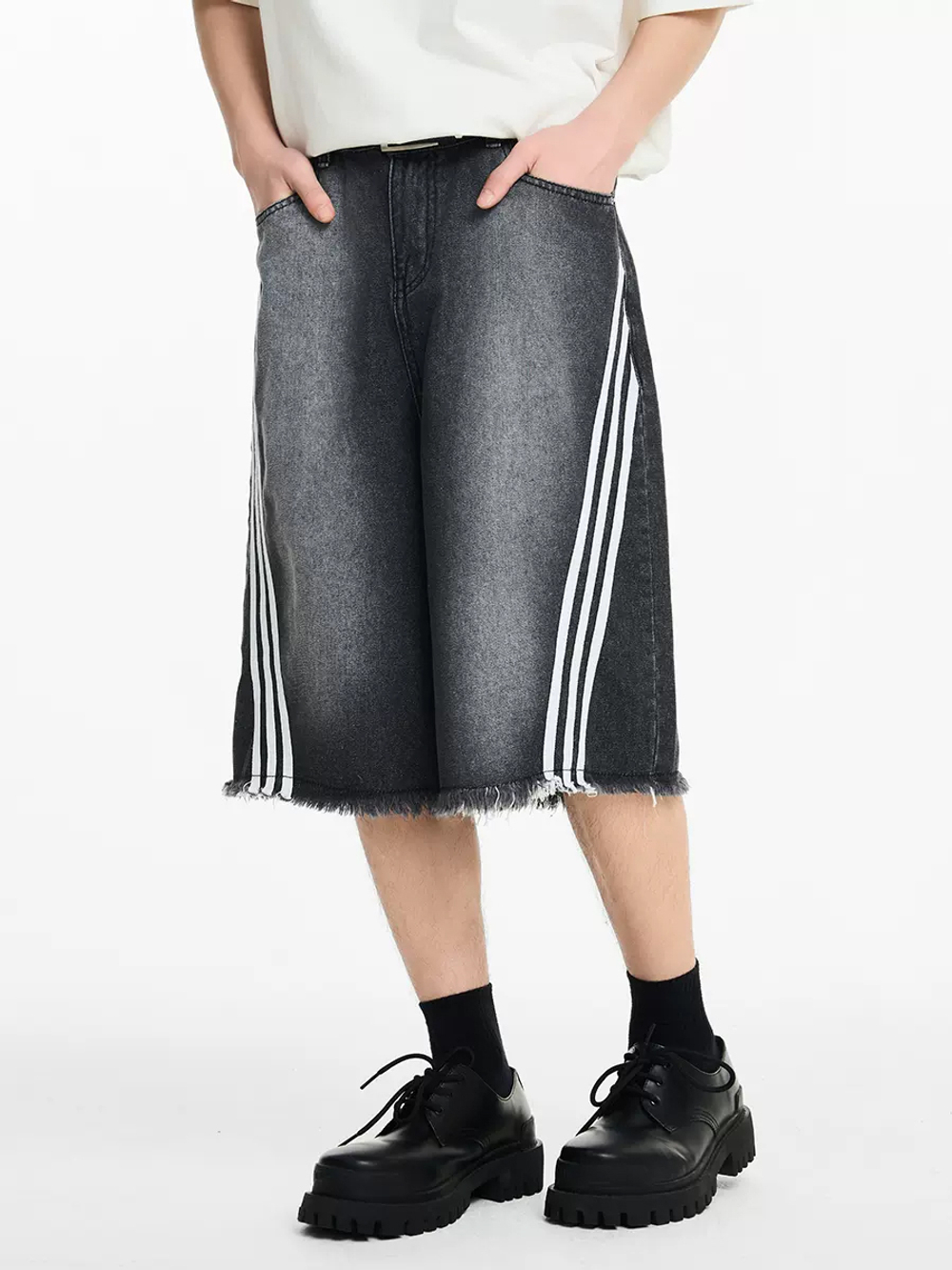 Джинсовые шорты HARSHandCRUEL "3 Stripes" Denim Shorts