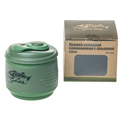 Tramp Кружка силиконовая складная с крышкой, TRC-082, оливковый/зеленый