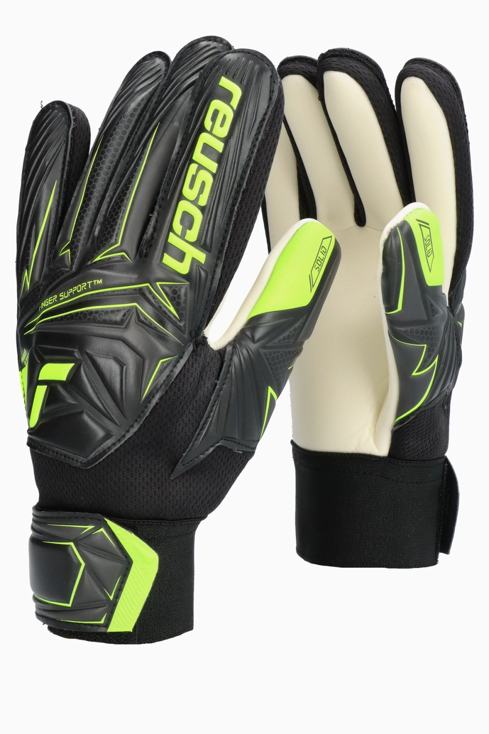 Вратарские перчатки Reusch Attrakt Starter Solid Finger Support Junior - черный