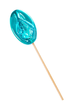 Леденец в форме вагины со вкусом блю кюрасао - 50 гр. (Цвет: голубой)