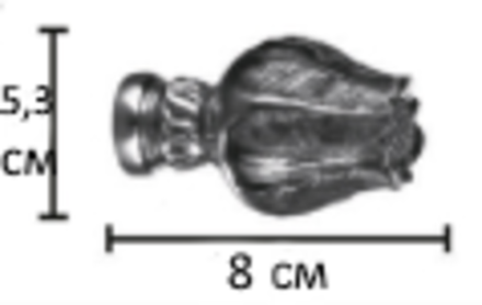 Наконечники "Тюльпан Ост" для кованых карнизов d 20 мм, цвет бронза