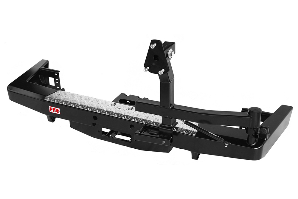 Бампер силовой задний УАЗ Патриот 2015+ с площадкой под лебедку и калиткой стандарт РИФ