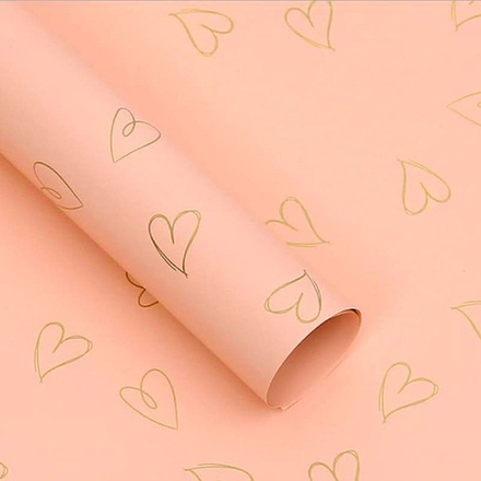 Пленка мат-я СЕРДЕЧКИН 58см*10м ШАМПАНЬ