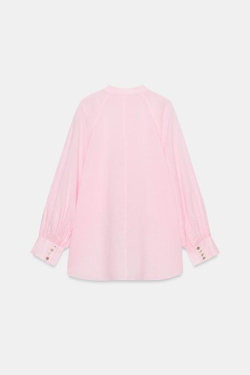 ZARA СВОБОДНАЯ РУБАШКА С РАМИ — ZW COLLECTIO, РОЗОВЫЙ